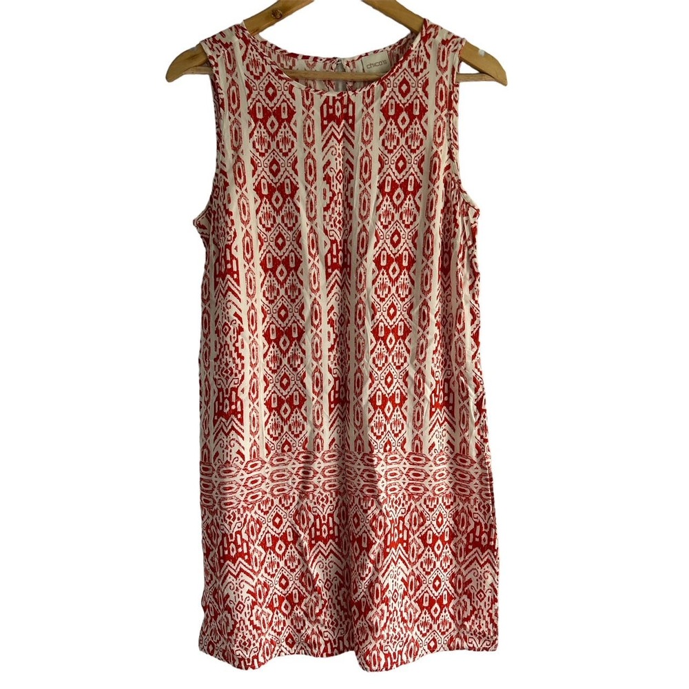 Chicos Women’s Size Small Tribal‎ Aztec Print Sleeveless Tunic Dress
